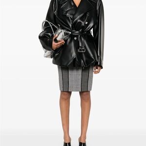 Jean Paul Gaultier Black and Gray Midi Skirt